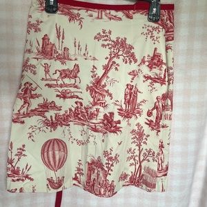 Patterned red apron